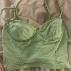 neon green crop top with cups